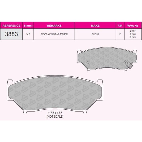 BESER 3883 Fren Balatası Ön Jımny 03- Vitara 90-98 5 Kapı 