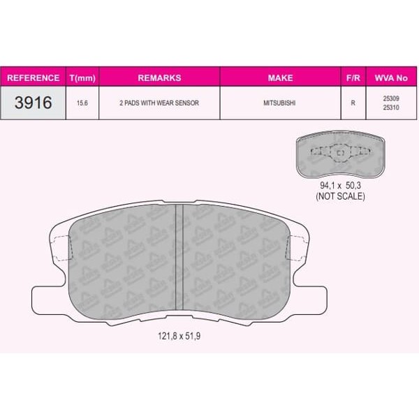 BESER 3916 Fren Balatası Ön Cold 02-07