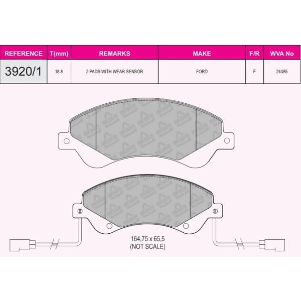 BESER 39201 Ön Balata V347 06-11 2,3-16V2,2TDCI-2,4TDCI (Önden Çeker) Fişli