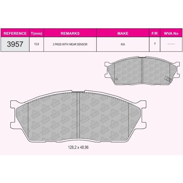 BESER 3957 Fren Balatası Ön Rio 00-05 