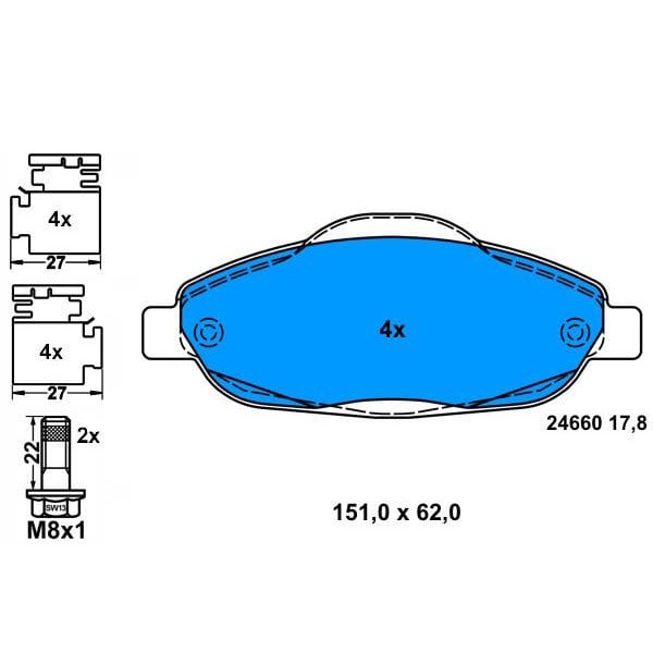 BESER 3970 Fren Balatası Ön 308 07- 3008 09- 