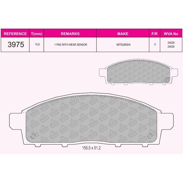 BESER 3975 Fren Balatası Ön L200 06- 