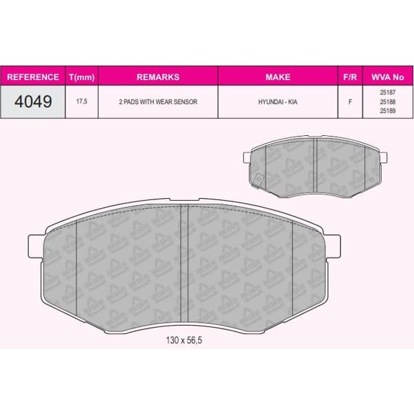 BESER 4049 Fren Balatası Ön İx20 10- / Soul 13- 