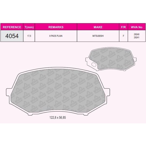 BESER 4054 Fren Balatası Ön Canter Fe 711 07-10 Çıft Kaliper 8 Adet Çıkan