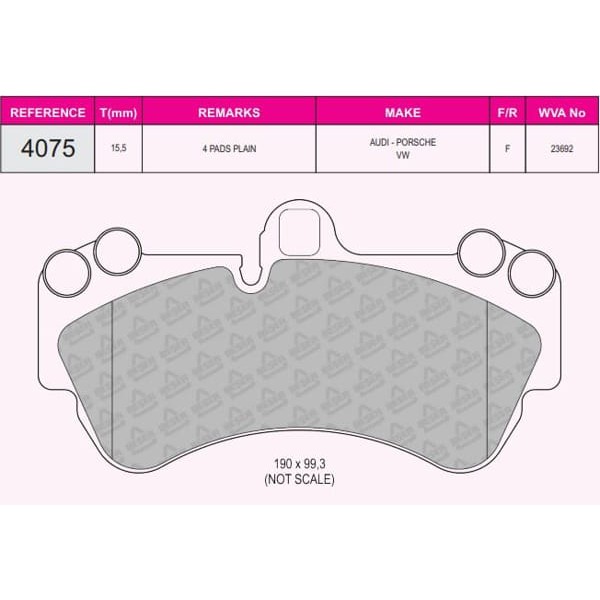 BESER 4075 Fren Balatası Ön Touareg 7L 02- / Q7 4L 06- / Cayenne 02-
