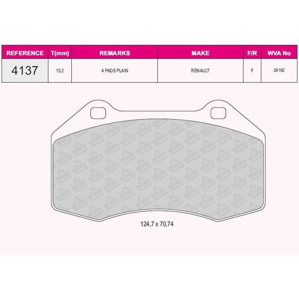 BESER 4137 Fren Balatası Ön CLIO III 06- 2.0 16V Sport Megane II 04-09 Sport Megane III 08- Coupe 2.