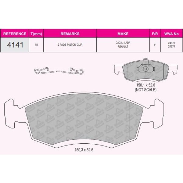 BESER 4141 Fren Balatası Ön Logan I 04- Sandero I 08-