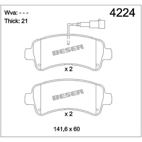 BESER 4224 Fren Balatası Arka Fişli Ducato 06- / Boxer 06- / Jumper 06- 