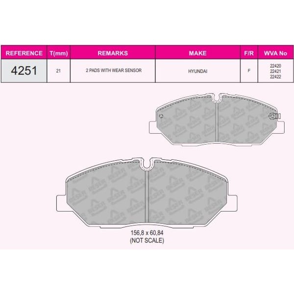 BESER 4251 Fren Balatası Ön Hyundai H350 Minibüs-Panelvan 2,5 CRDI