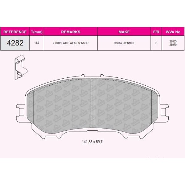 BESER 4282 Fren Balatası Ön Qashqai 2013 - Kadjar 15- 