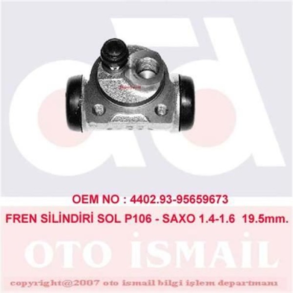 CIFAM 101-567 Fren Silindiri Sol 106 91- / Ax 86- Saxo 96- 19.5Mm 