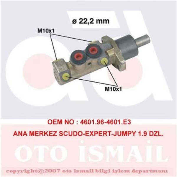 CIFAM 202-228 Fren Ana Merkezi Scudo 96- / 605 89- Expert I 95- / Jumpy I 95- Abssız 22,02Mm 