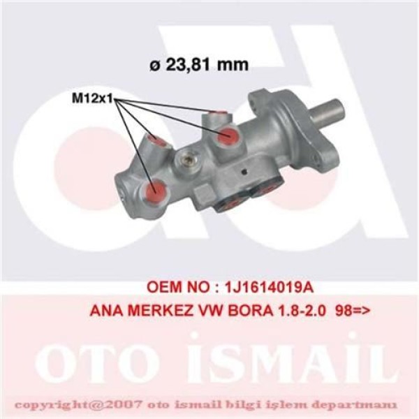 CIFAM 202-295 Ana Merkez A3 1.8 1.8T 1.9 TDI 96-03 Tt 1.8T 99-06 23.81Mm 
