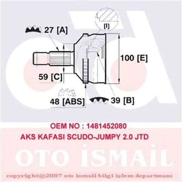 CIFAM 606-546 Aks Kafası Scudo Jumpy 2.0 Jtd 99- Absli 