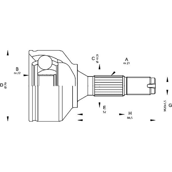 CIFAM 607-649 Aks Kafası Dış 207 06- / C2 C3 1.4 1.6 1.6 HDI 