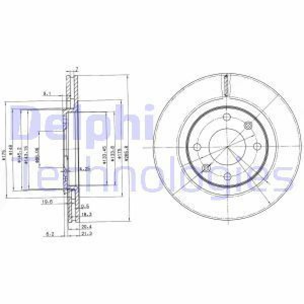 DELPHI BG2387 Fren Diski Ön 206 98- 305 84-87 306 93- 405 87-96 Partner Em 96- / Xsara 97- Berlingo 