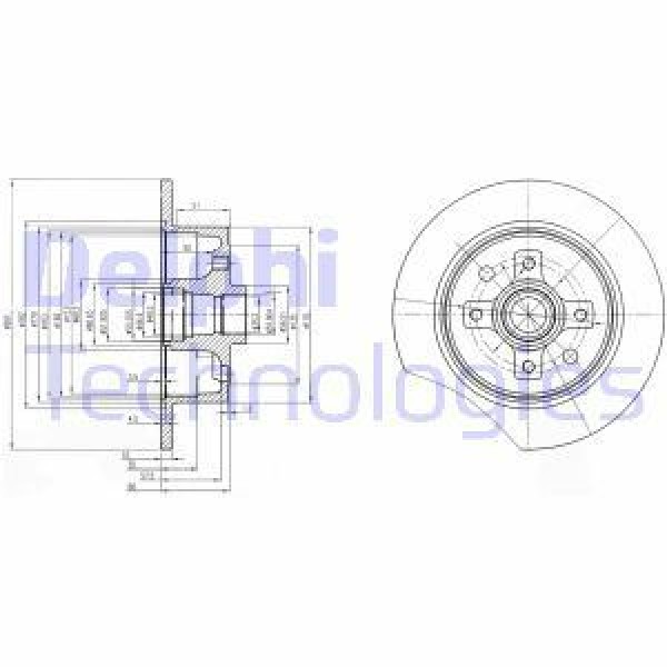 DELPHI BG2571 Fren Diski Takım Opel Ascona Calıbra Kadett Vectra 86- Arka