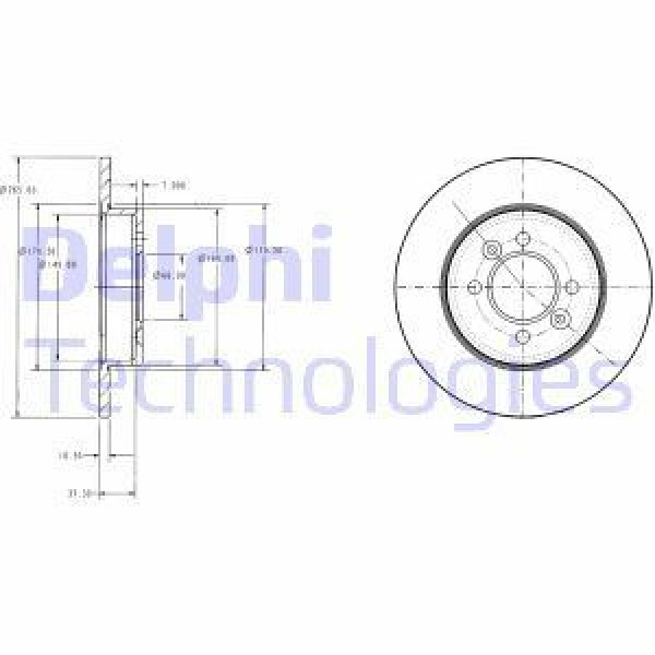 DELPHI BG2694 Fren Diski Arka Laguna I 95-01 Safrane 92-96 Düz 265Mm 4 Bijon