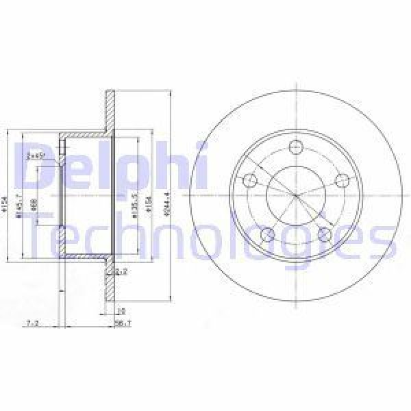 DELPHI BG2746 Fren Diski Arka A6 97-05 Düz 245Mm 