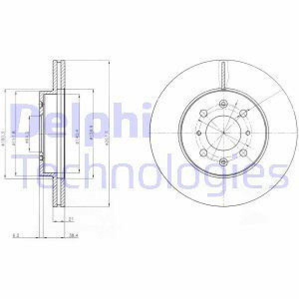 DELPHI BG2759 Fren Diski Ön Civic V 91-95 / 25 99- 45 99- 200 95- 400 95- / Zr 01- Havalı 262Mm