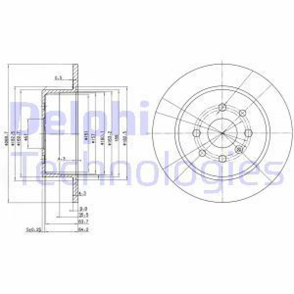 DELPHI BG3141 Fren Diski Arka Vectra B 95- 