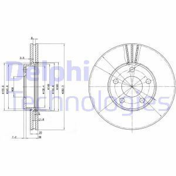 DELPHI BG3199 Fren Diski Ön Passat B5 96- Havalı 282Mm