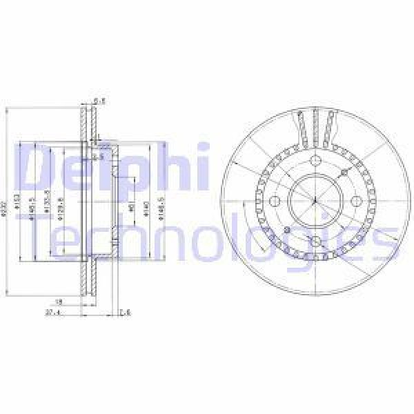 DELPHI BG3206 Fren Diski Ön Almera 95-00 Takım 
