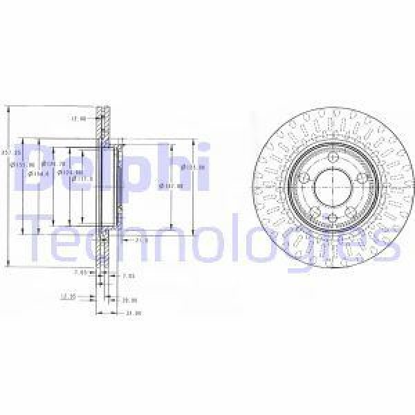 DELPHI BG3222 Fren Diski Ön Scudo 96- / 806 94- Expert I 95- / Jumpy I 95- Havalı 257Mm