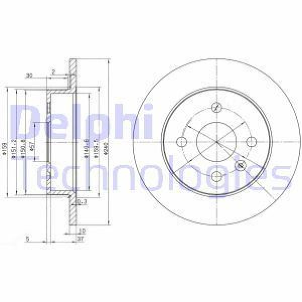 DELPHI BG3403 Fren Diski Arka Astra G 98- Astra F Classıc 99- Astra H 04- Merıva A 03- Düz 240Mm