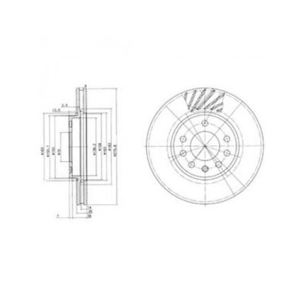 DELPHI BG3405 Fren Diski Ön Astra G 98- Astra H 04- Corsa C 00- Combo 04- Zafira A 99- Zafira B 05- 