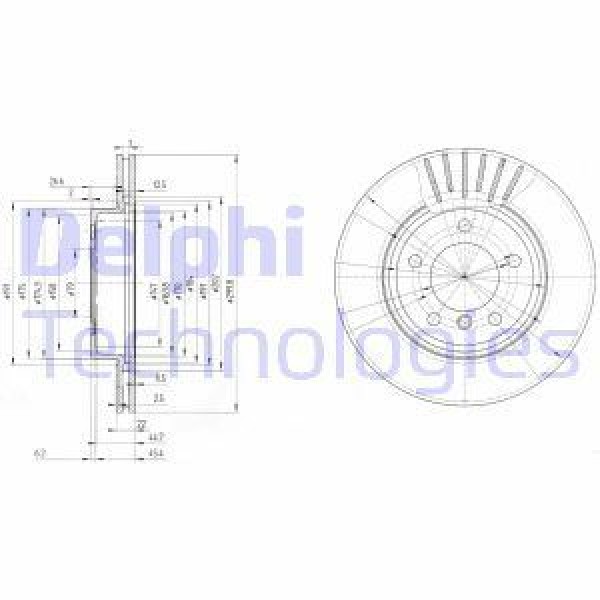 DELPHI BG3527C Fren Diski Ön 300Mm Karbon Kaplamalı 3 E46