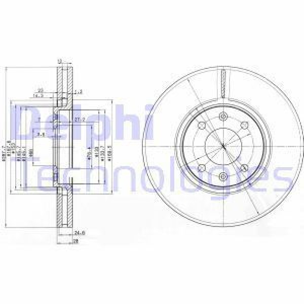 DELPHI BG3675 Fren Diski Çiftli Paket Citroen C5-Xantıa 1996 4246.T8-4246.W3-4249.H1-E169010