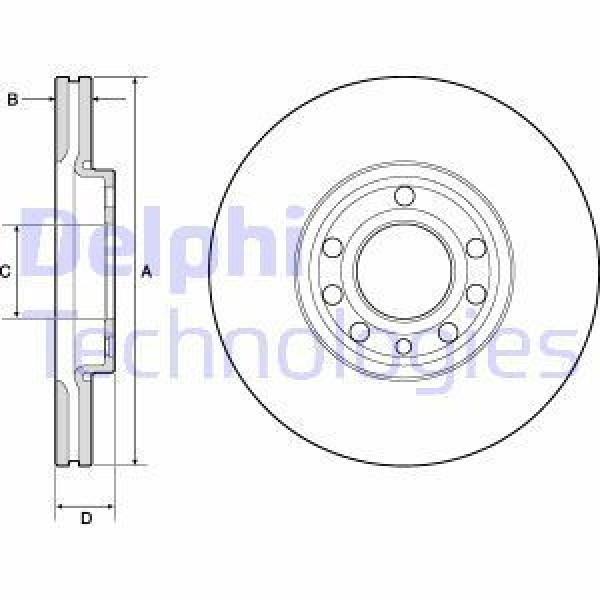 DELPHI BG3713C Ön Fren Aynası Vectra C Gts 1.6 2.016V 02-Sıgnum 03-Saab 9.3 02-Croma 05-(285×25×5Dlx