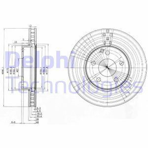 DELPHI BG3755C Fren Diski Ön Mercedes W211 02-09 Havalı 295Mm 