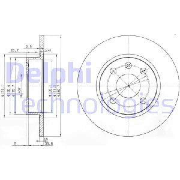 DELPHI BG3771 Arka Fren Diski Corsa C 1,4I-1,8 03 - Corsa C 1,4I-1,8I 00-03 - Tigra Twıntop 1,8I 04-