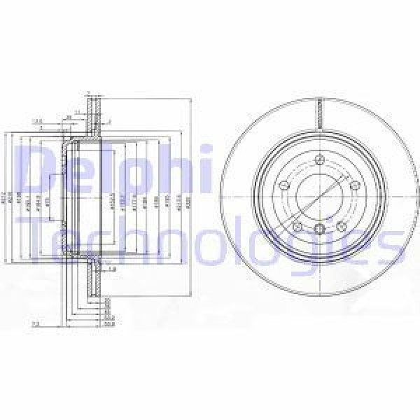 DELPHI BG3872 Fren Diski Arka Bmw 5 03- Havalı 320Mm