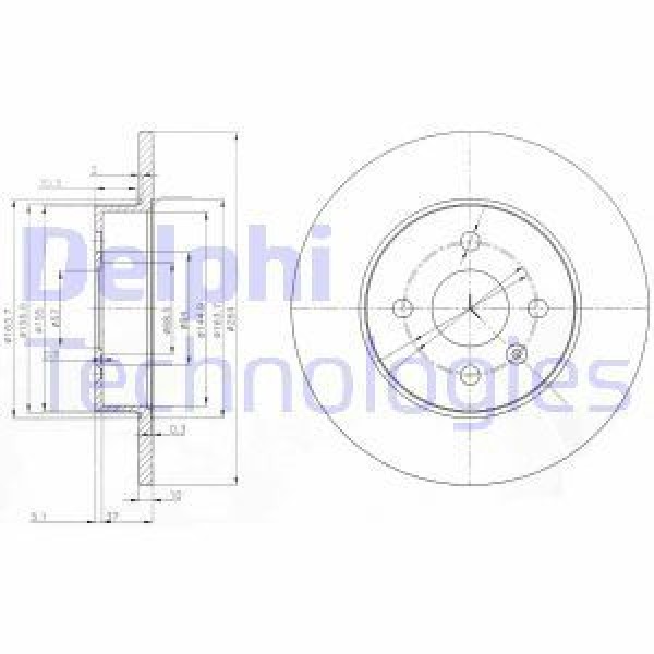 DELPHI BG3885C Fren Diski Arka (4D 264Mm) Astra F-G-H Merıva 03-