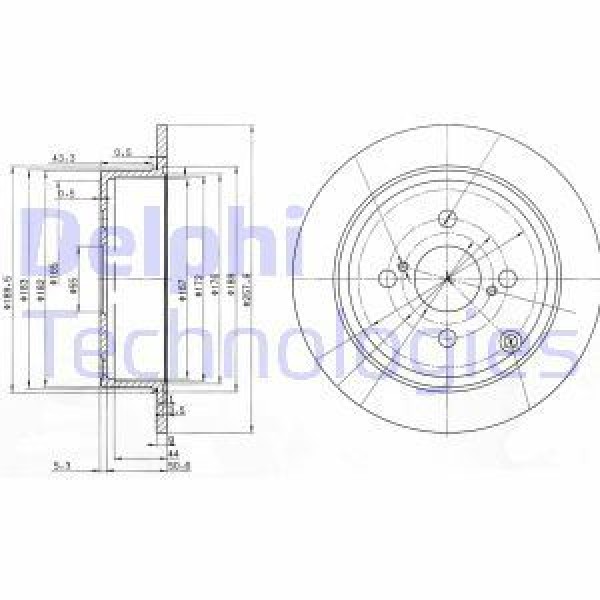 DELPHI BG3889 Fren Diski Arka Corolla 03-07 Benzinli Düz 258Mm