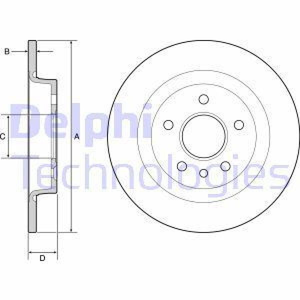 DELPHI BG3897 Fren Diski Arka Cmax 07- Focus II 04- / S40 04- V50 04- C30 06- C70 05- 17 Jant Düz 28