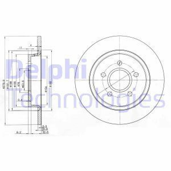 DELPHI BG3897C Fren Diski Arka (5D 280Mm) Focus C Max 03-