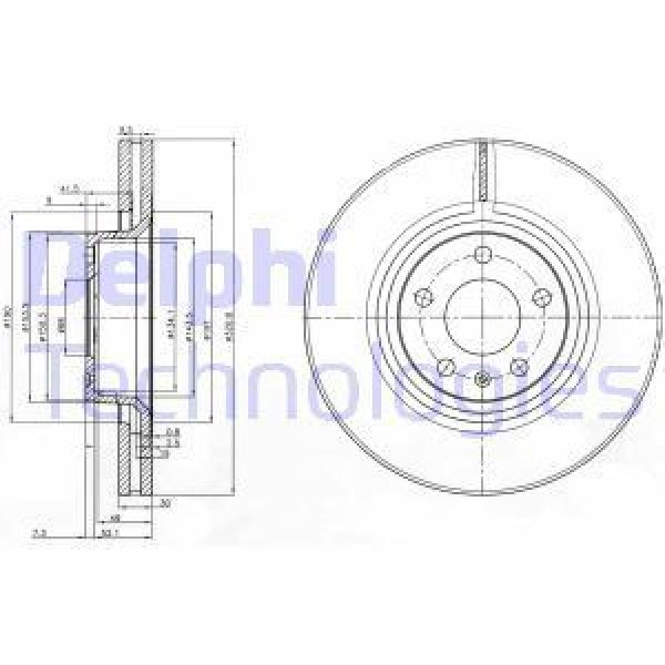 DELPHI BG3939 Fren Diski Ön A6 04- 2.0 TDI 2.7 TDI 2.8 Fsı 4.2 A8 03- Havalı 