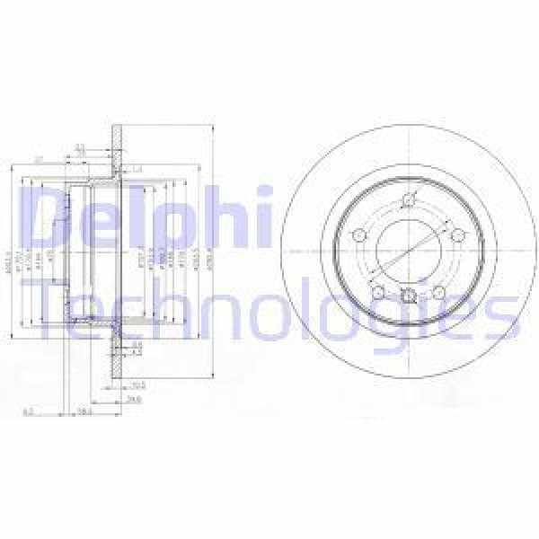 DELPHI BG3960 Fren Diski Arka Bmw 1 E81 E87 03- Bmw 3 E90 05- Takım 296Mm 