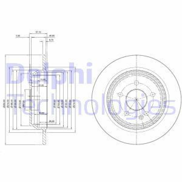 DELPHI BG3969 Fren Diski Arka Viano W639 03- Vito W639 03- Düz 296Mm