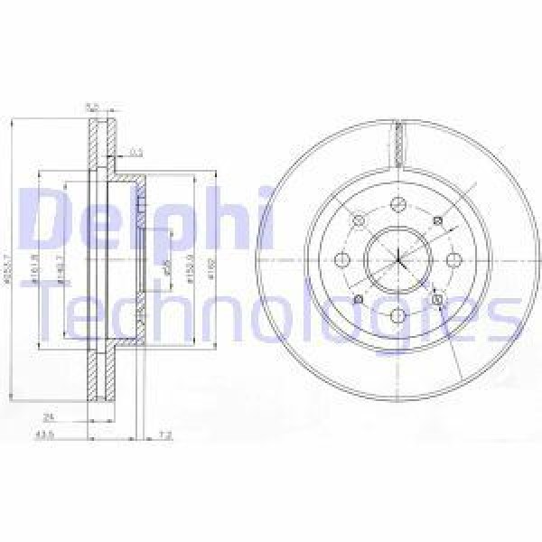 DELPHI BG4019 Fren Diski Ön Rio 00-05 Takım Havalı 254Mm