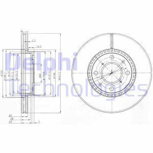 DELPHI BG4049C Fren Diski Ön (Çiftli Paket) Opel Agila / Suzuki Splash. Swift 02/05- 