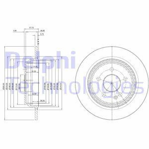 DELPHI BG4063C Fren Diski Arka (5D 302Mm) Mondeo IV Kuga S-Max 07- 