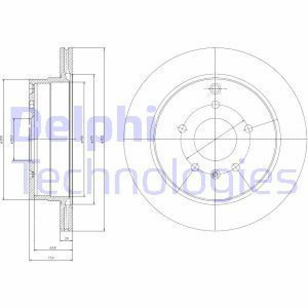 DELPHI BG4069 Fren Diski Arka Antara 06- / Captiva 06- Havalı 303Mm 