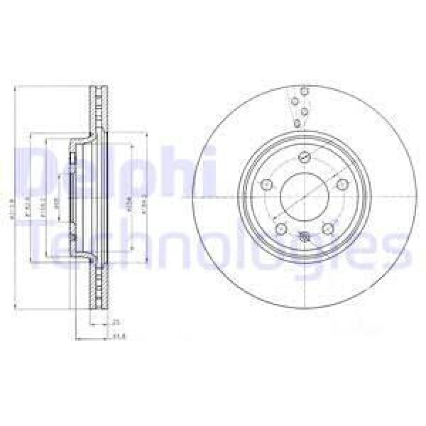 DELPHI BG4079C Fren Diski Takım Boyalı Audi A4 A5 07- Ön