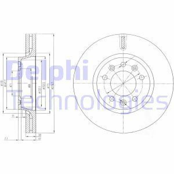 DELPHI BG4084 Fren Diski Ön Scudo III 07- / Expert III 07- / Jumpy III 07- Havalı 280Mm