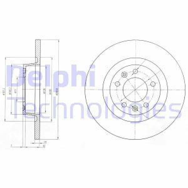DELPHI BG4085 Fren Diski Arka Scudo 07- / Expert II 07- / Jumpy II 07- Düz 290Mm